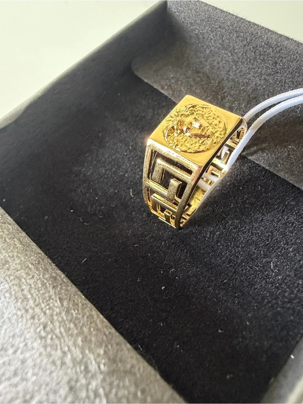 14k Gold Medusa head Signet Ring